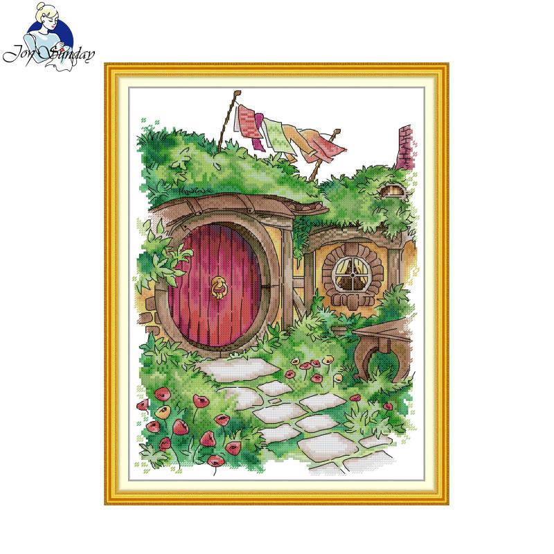 Embroidery Meaning - Joy Sunday The Hobbit Hut Muster-Druckkreuzstich-Set