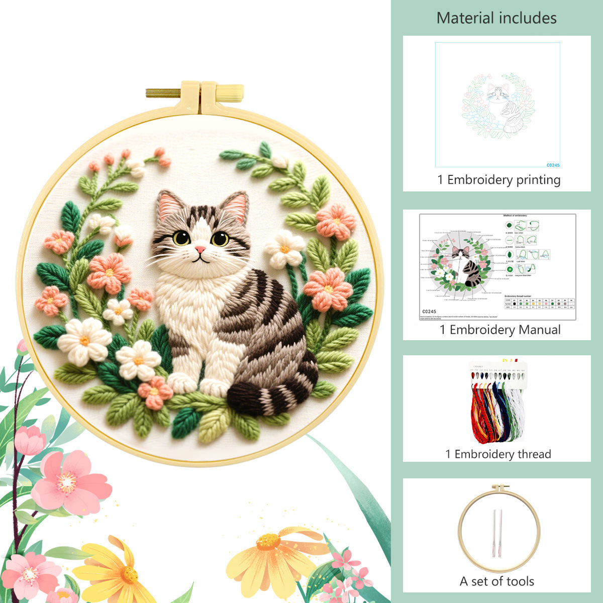 DIY-Handstickerei-Set, graues  – Embroidery Meaning Bewertung und Preis